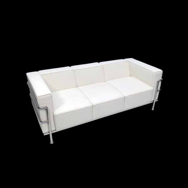 0030002 - Modern White 3-Seat Sofa