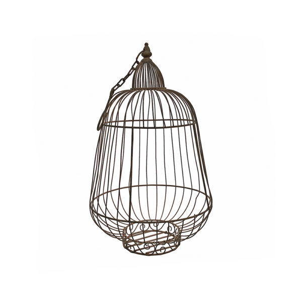 0040021 - Hanging Rustic Wire Birdcage Plant Holder