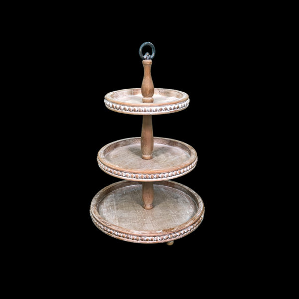 0050002 - Wood and Metal Tier Tray