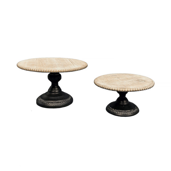 0050003.0 - Wood and Metal Tray Stand - S/2