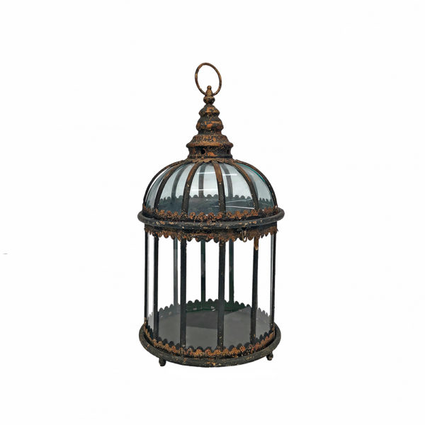 0090007 - Black Iron and Glass Terrarium