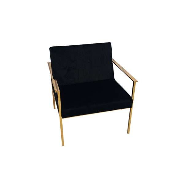 0100002 - Black/Gold Velveteen Arm Chair