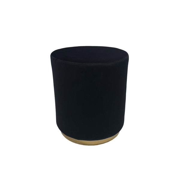 0100003 - Black/Gold Velveteen Stool