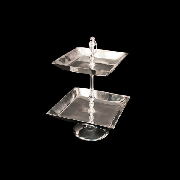 0140007 - 2-Tier Square Aluminum Tray
