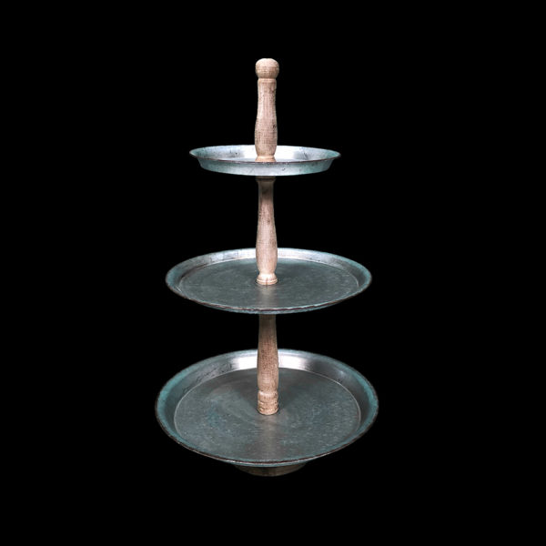 0140014 - Metal/Wood 3-Tier Display Tray