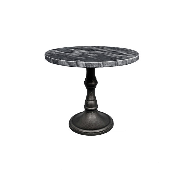 0270023 - Small Marble Table Black Top/Black Base