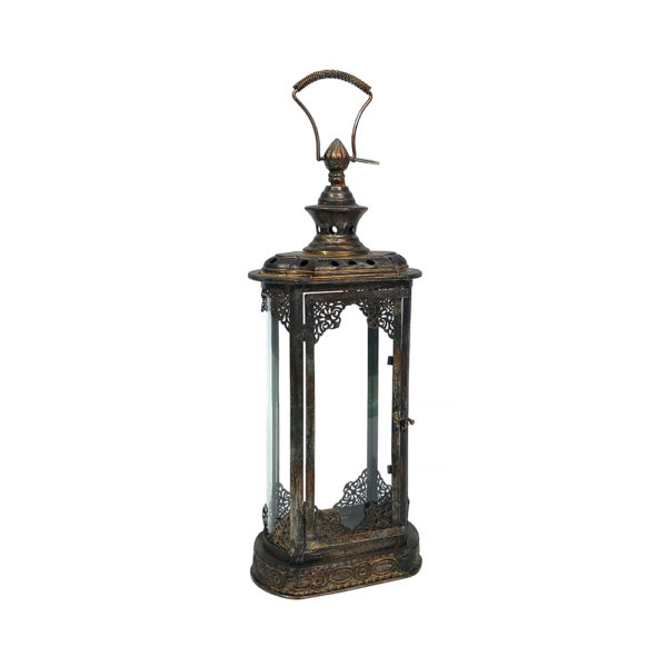0290021 - Distressed Gold Metal Terrarium