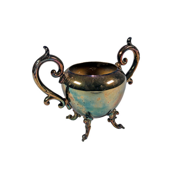 9990019 - Small Antique Metal Two Handed Tea Set Sugar