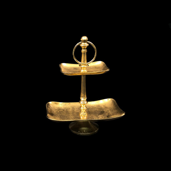 9990028 - 2-Tier Gold Candy Trays