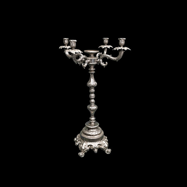 9990049 - Antique Silver 5 Holder Candelabras