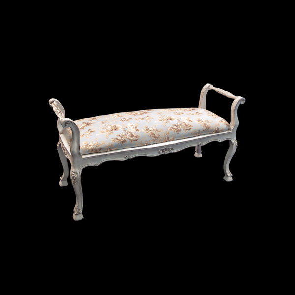 9990130 - Antique White Upholstered Bench
