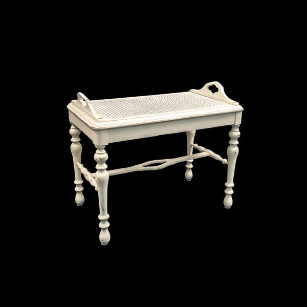 9990131 - Antique White Wicker Bench