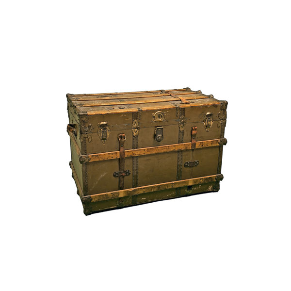 9990245 - Antique Brown Steamer Trunk