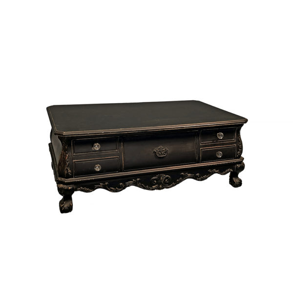 9990135 - Antique Ornate Black Coffee Table