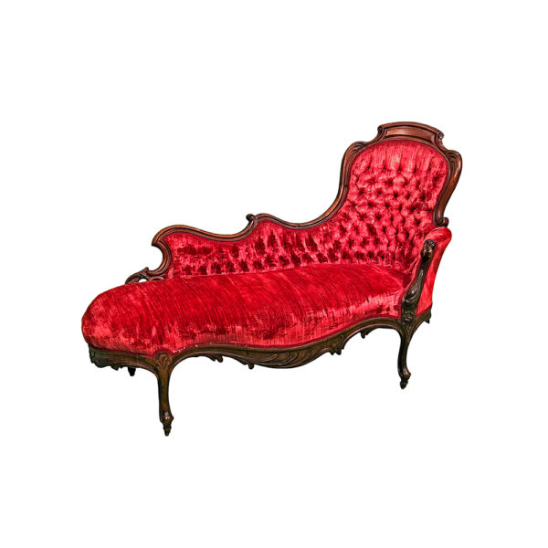 9990151 - Vintage Red Chaise Lounge
