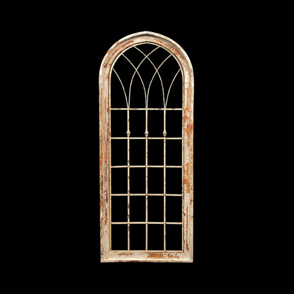 9990159 - Aged White Wrought Iron Farmhouse Window Screen