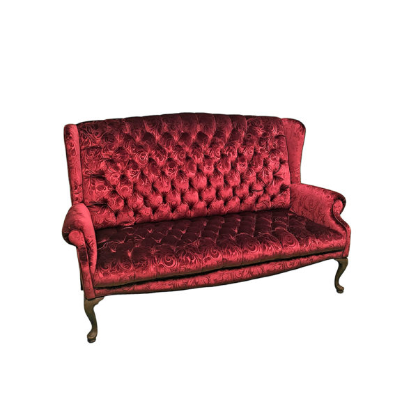 9990162 - Antique Red Velvet Couch