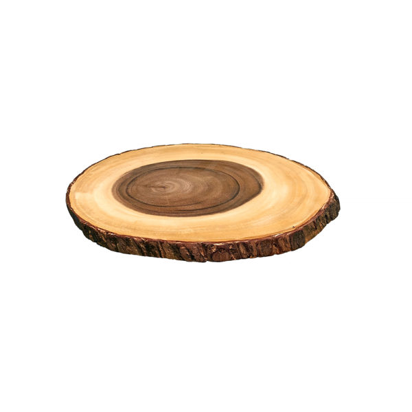 9990192 - Round Wood Serving Board Slab w/ Legs