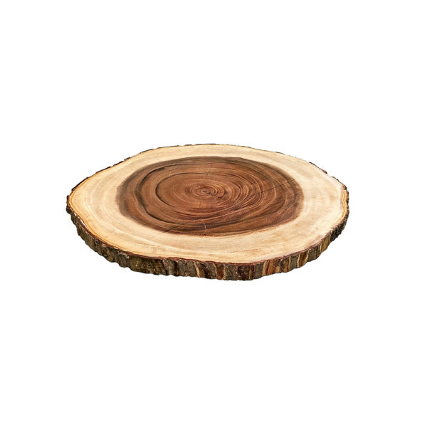 9990212 - Round Lazy Susan Wood Slab Buffet Piece