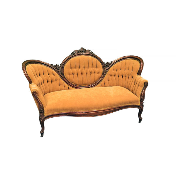 9990231 - Small Antique Mahogany/Gold Sofa