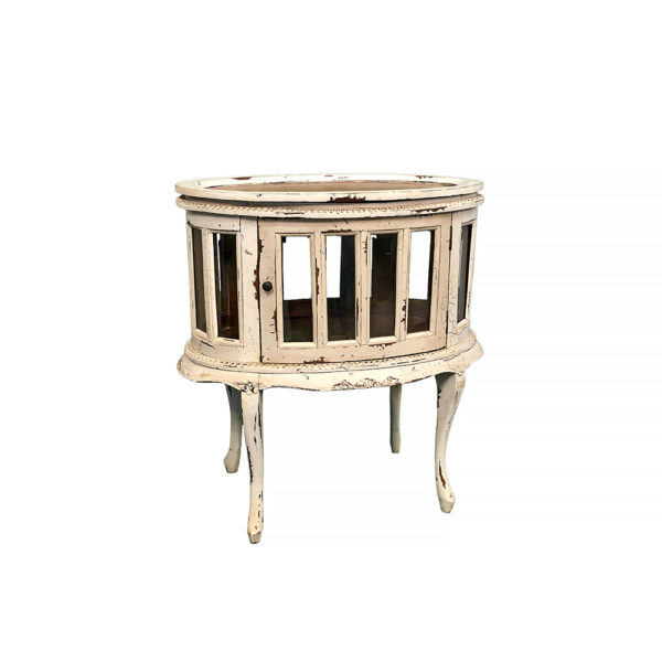 9990217 - Antique Distressed Oval Tea Table