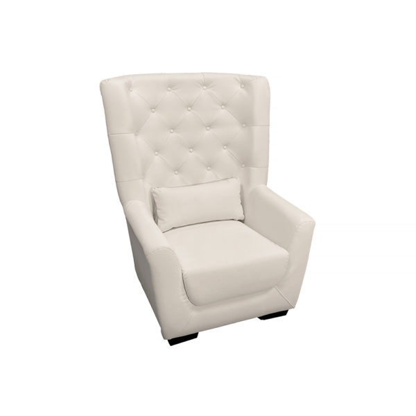 0030005 - White Luxury Button-Tufted Chair