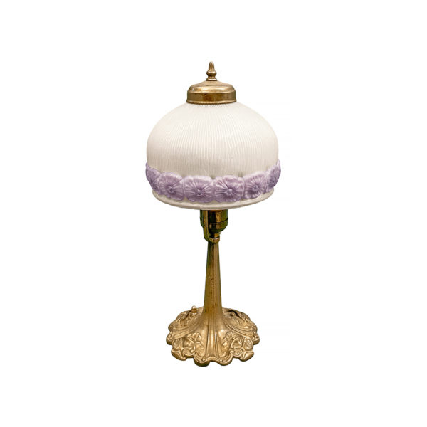 9990190 - Vintage Dome Lamp w/ Lavender Flowers