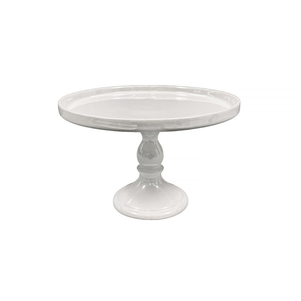 9990306 - White Glass Cake Stand