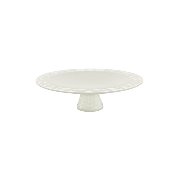 9990308 - White Glass Cake Stand Plate