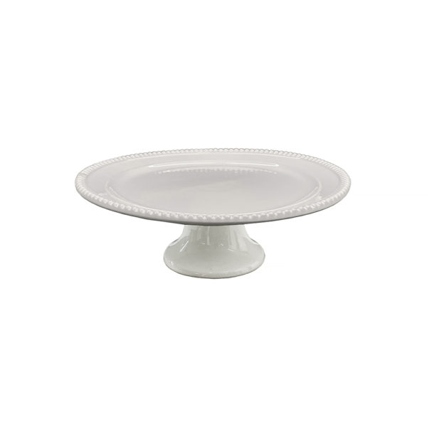 9990313 - White Glass Cake Stand Plate