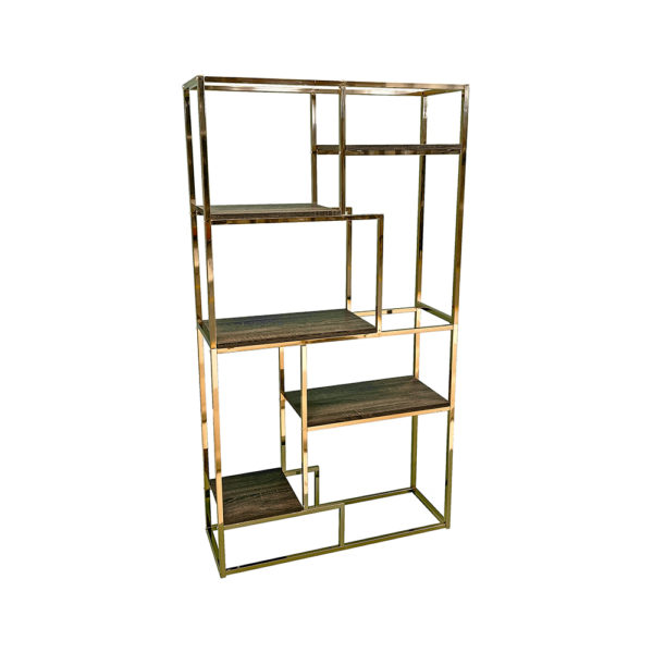 9990320 - 5-Tier Offset Wood and Metal Shelf