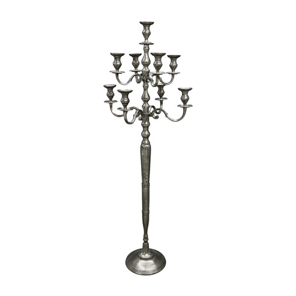 0270010 - Silver 9 Candleholder